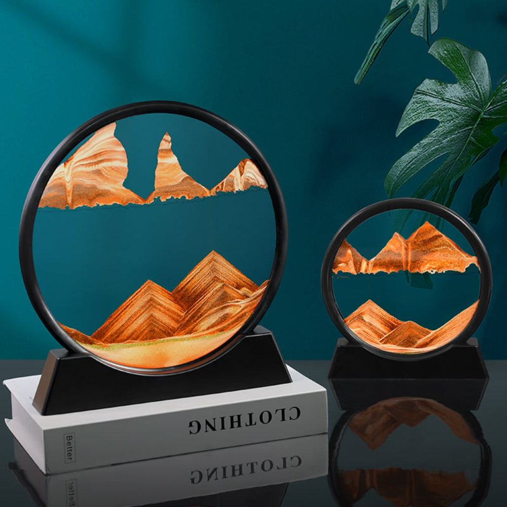 Arte de Arena 3D en Movimiento - Decoración Relajante de Vidrio