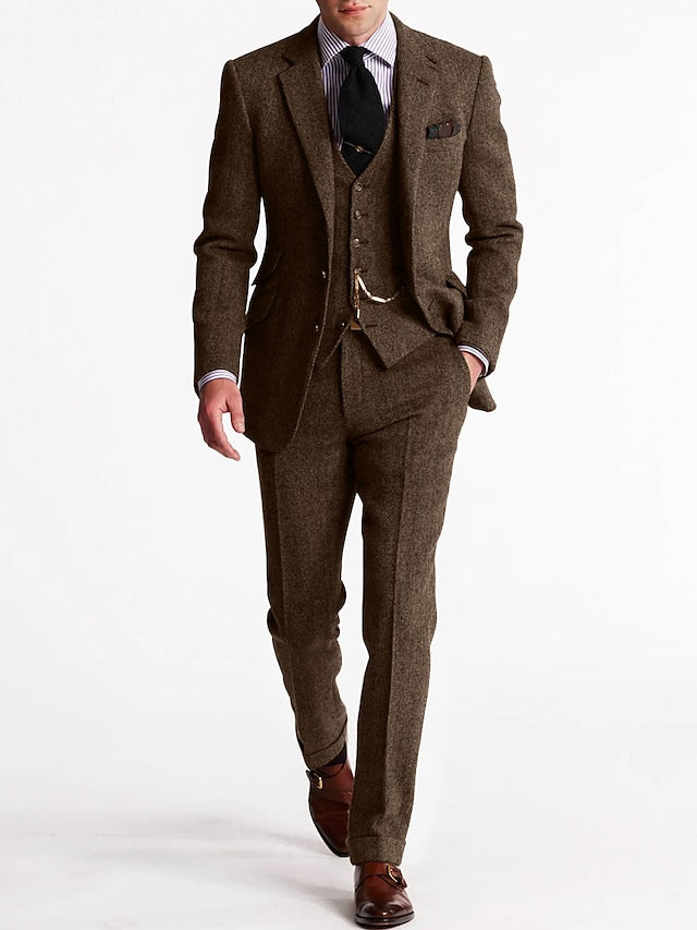 Traje Retro Vintage de 3 Piezas para Hombre